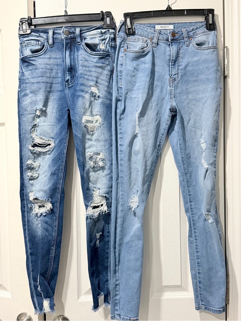 (2) Pair of Girls Distressed Skinny Jeans